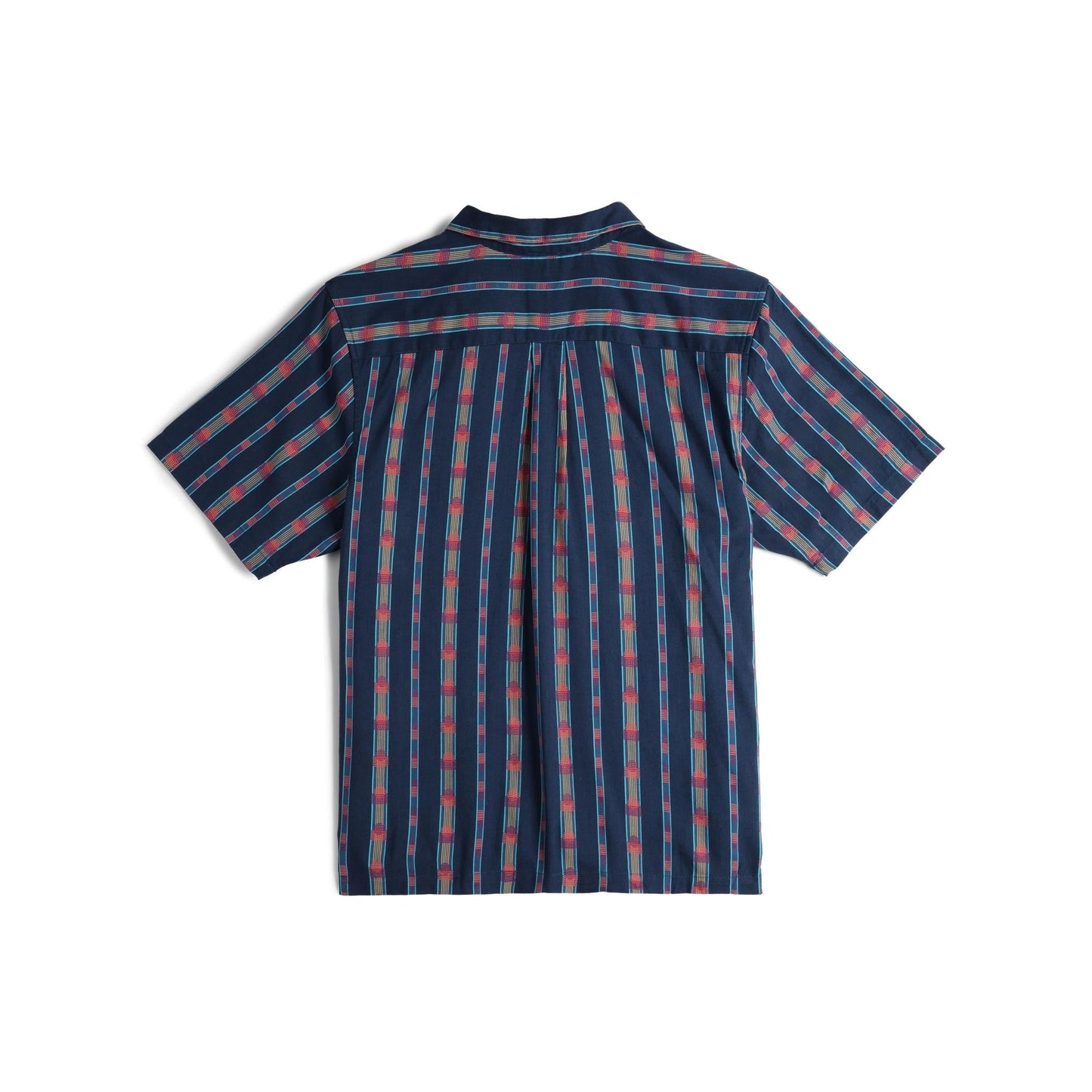 Back View of Topo Designs Daytripper Short Sleeve - Men's in "Sunset Stripe Midnight"