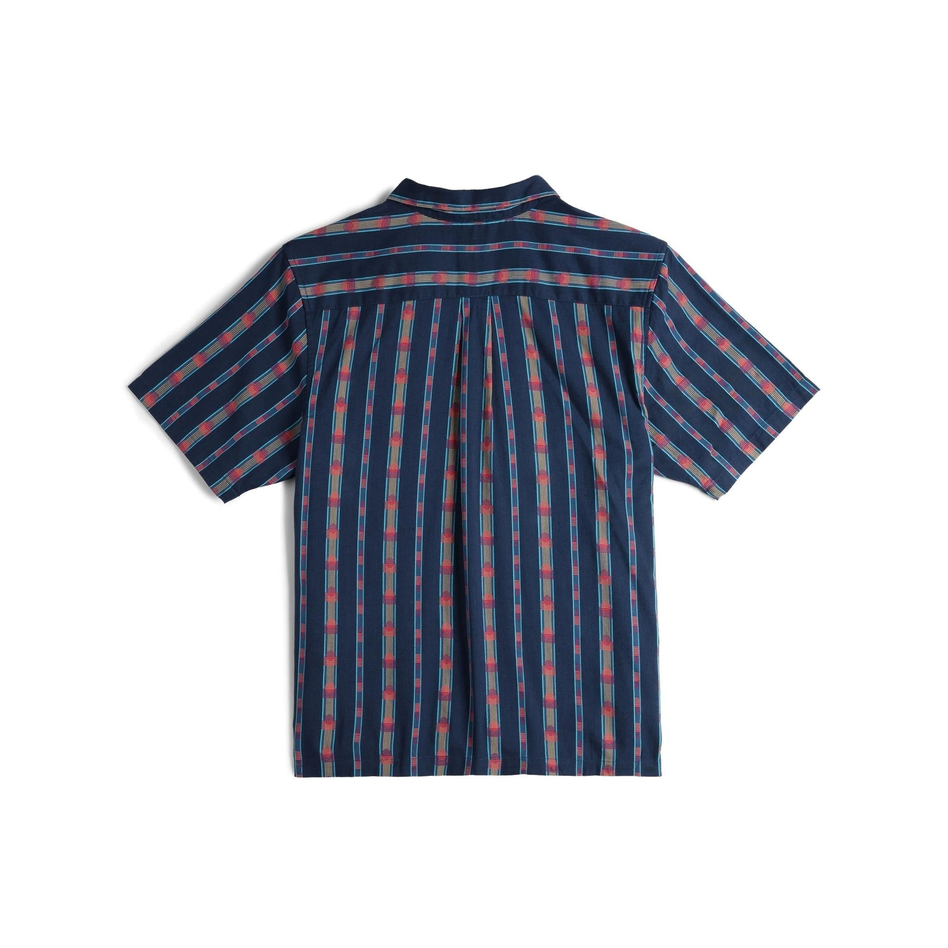 Back View of Topo Designs Daytripper Short Sleeve - Men's in "Sunset Stripe Midnight"