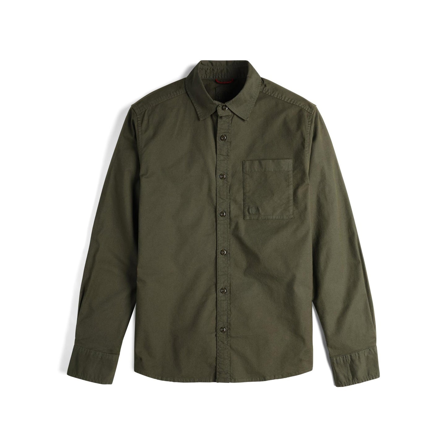 Front View of Topo Designs Dirt Desert Shirt - Men's in "Beetle"