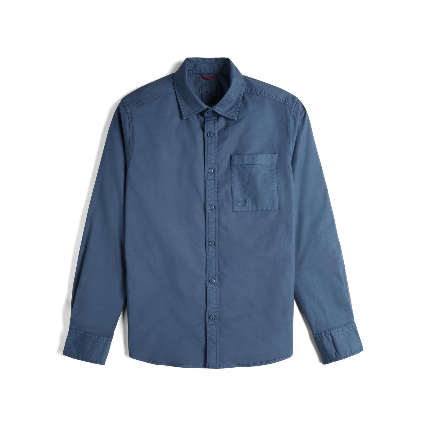 Front View of Topo Designs Dirt Desert Shirt - Men's in "Stone Blue"