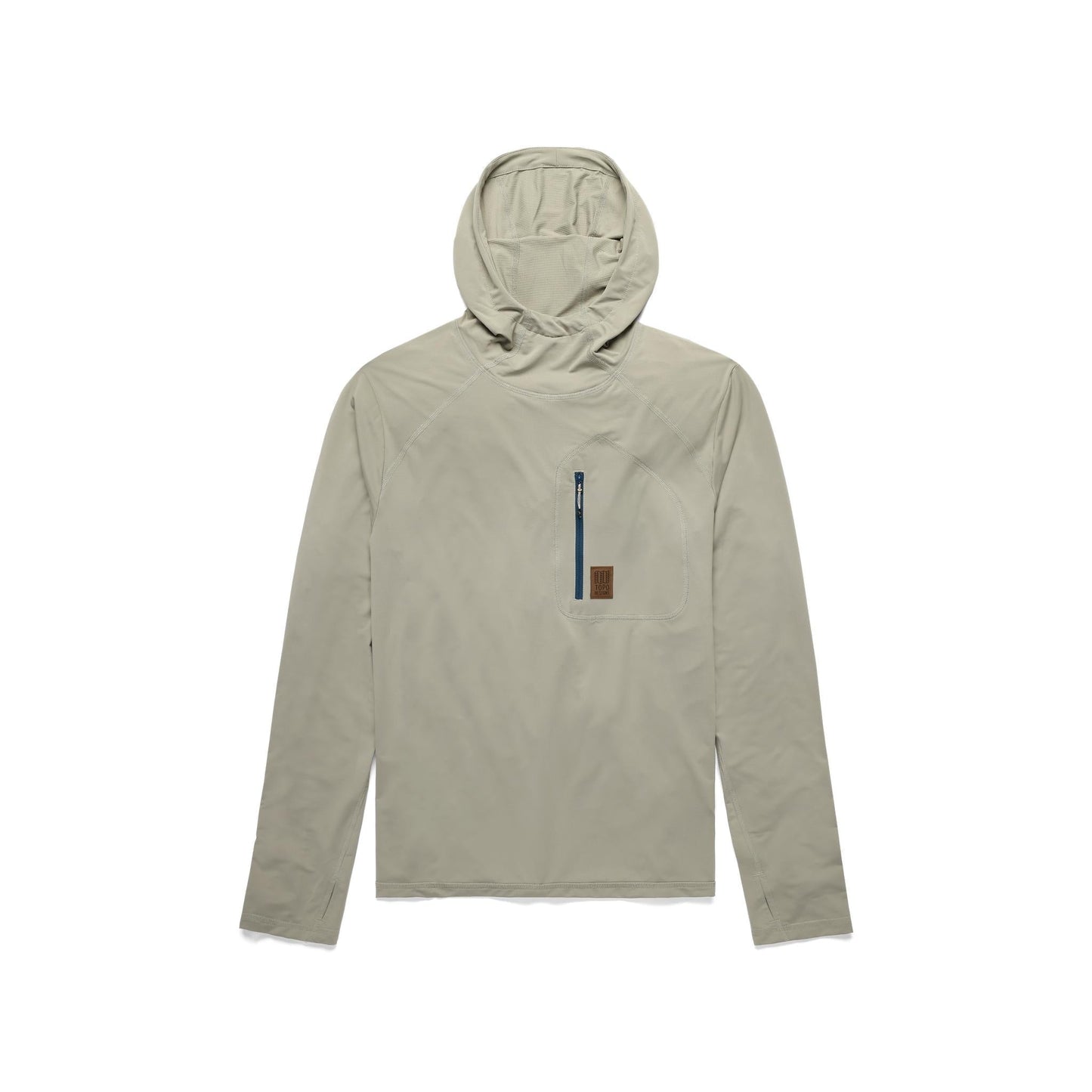 Front View of Topo Designs Sun Hoodie - Men's in "Dried Sage"