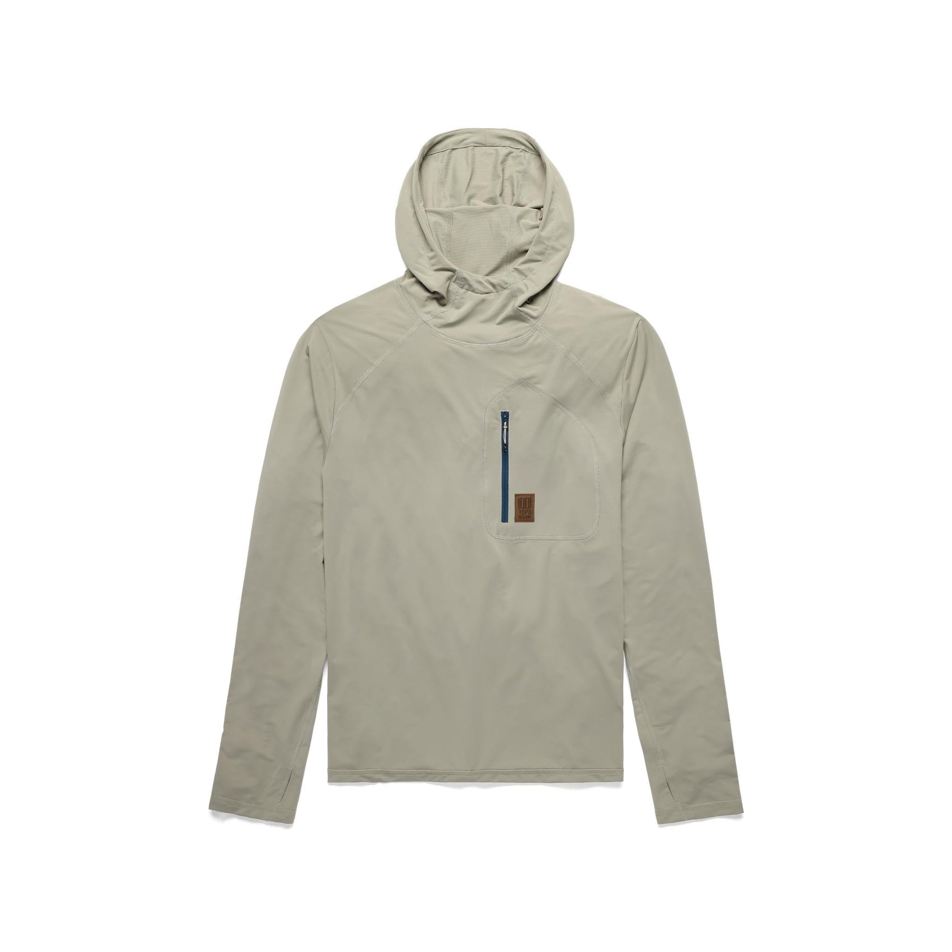 Front View of Topo Designs Sun Hoodie - Men's in "Dried Sage"