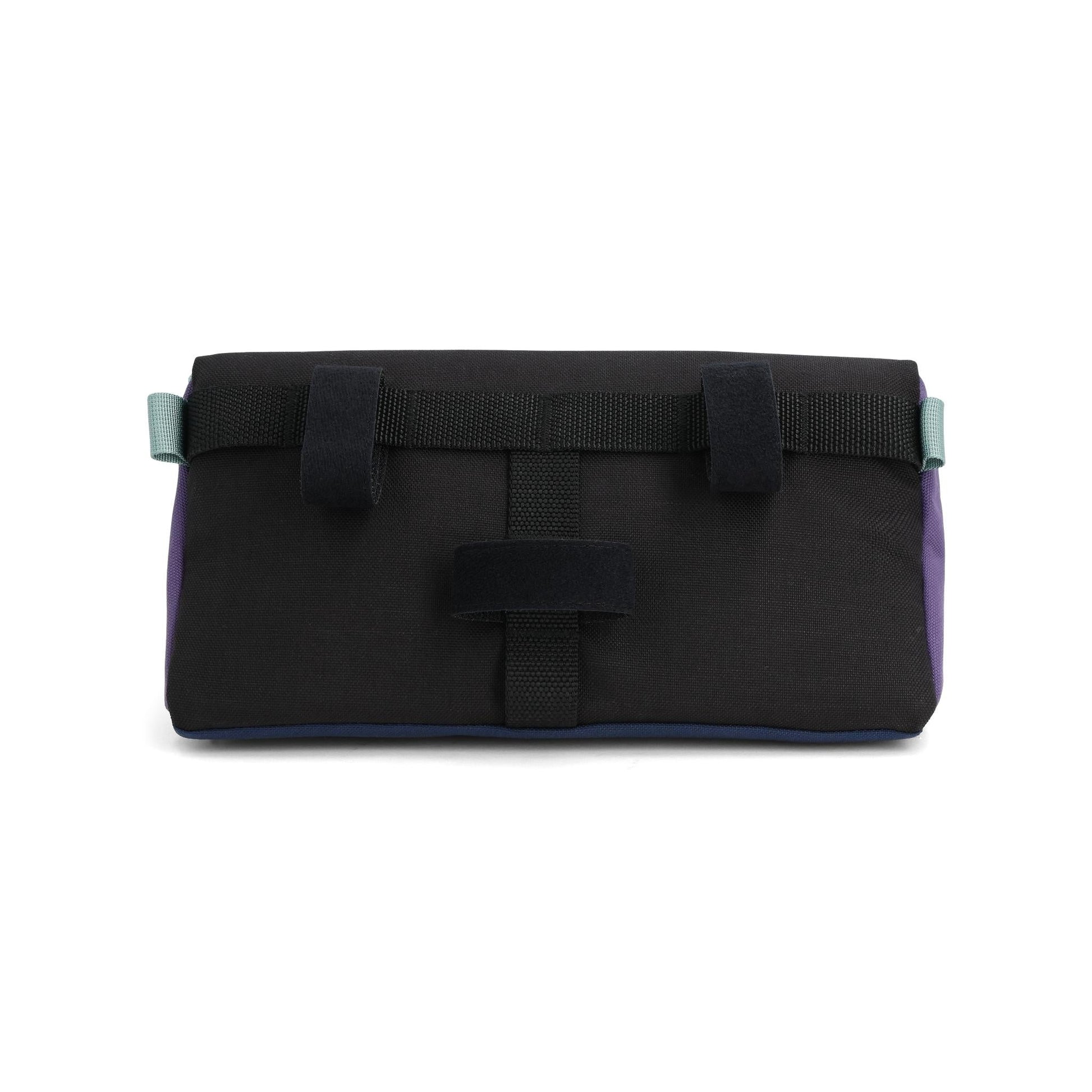 Back View of Topo Designs Bike Bag in "Midnight / Loganberry"