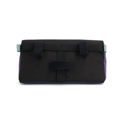 Back View of Topo Designs Bike Bag in "Midnight / Loganberry"