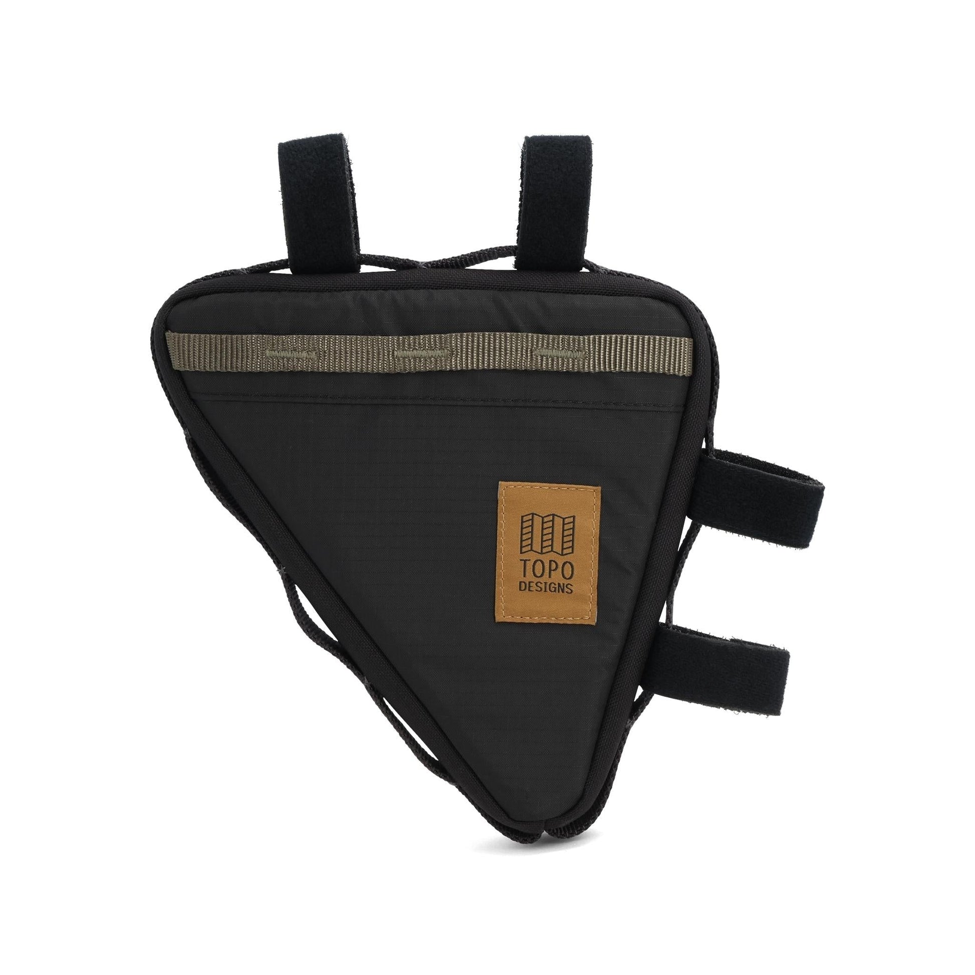 Back View of Topo Designs Bike Frame Bag in "Black / Neutral"