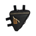 Front View of Topo Designs Bike Frame Bag in "Black / Neutral"