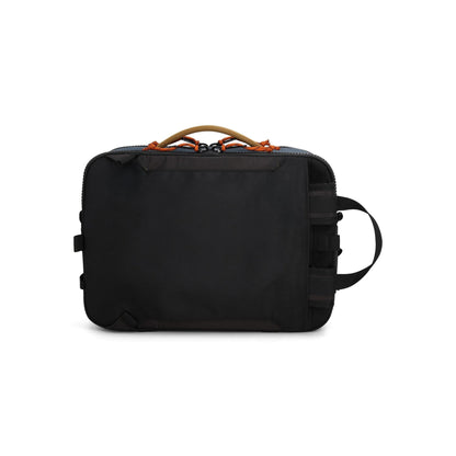 General back view of Topo Designs Global Briefcase in "Olive / Dark Khaki"