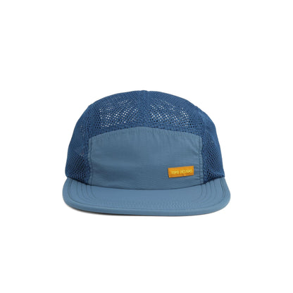 Front View of Topo Designs Global Hat in "Stone Blue"
