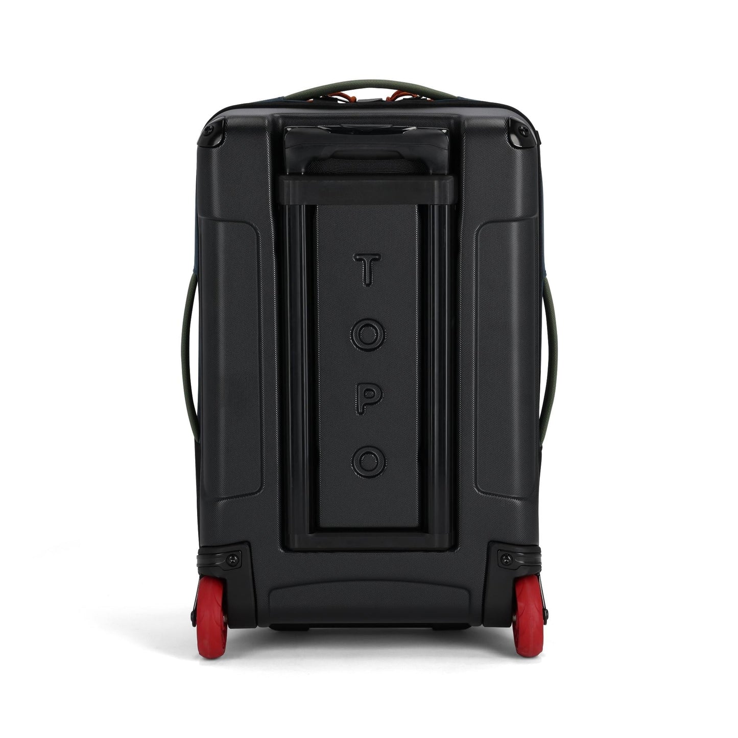 Back View of Topo Designs Global Travel Bag Roller in "Olive / Dark Khaki"