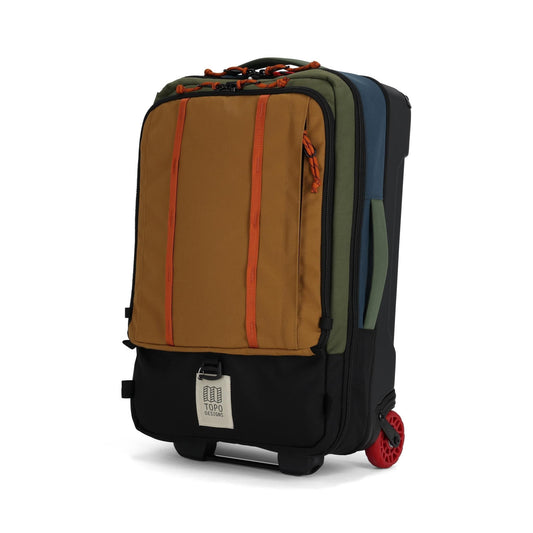 Front View of Topo Designs Global Travel Bag Roller in "Olive / Dark Khaki"