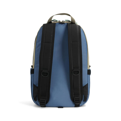 Back View of Topo Designs Light Pack in "Stone Blue / Elmwood"