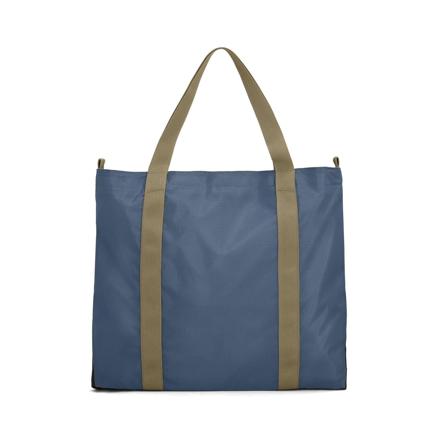 Back View of Topo Designs Mountain Essential Tote in "Stone Blue / Ash Green"