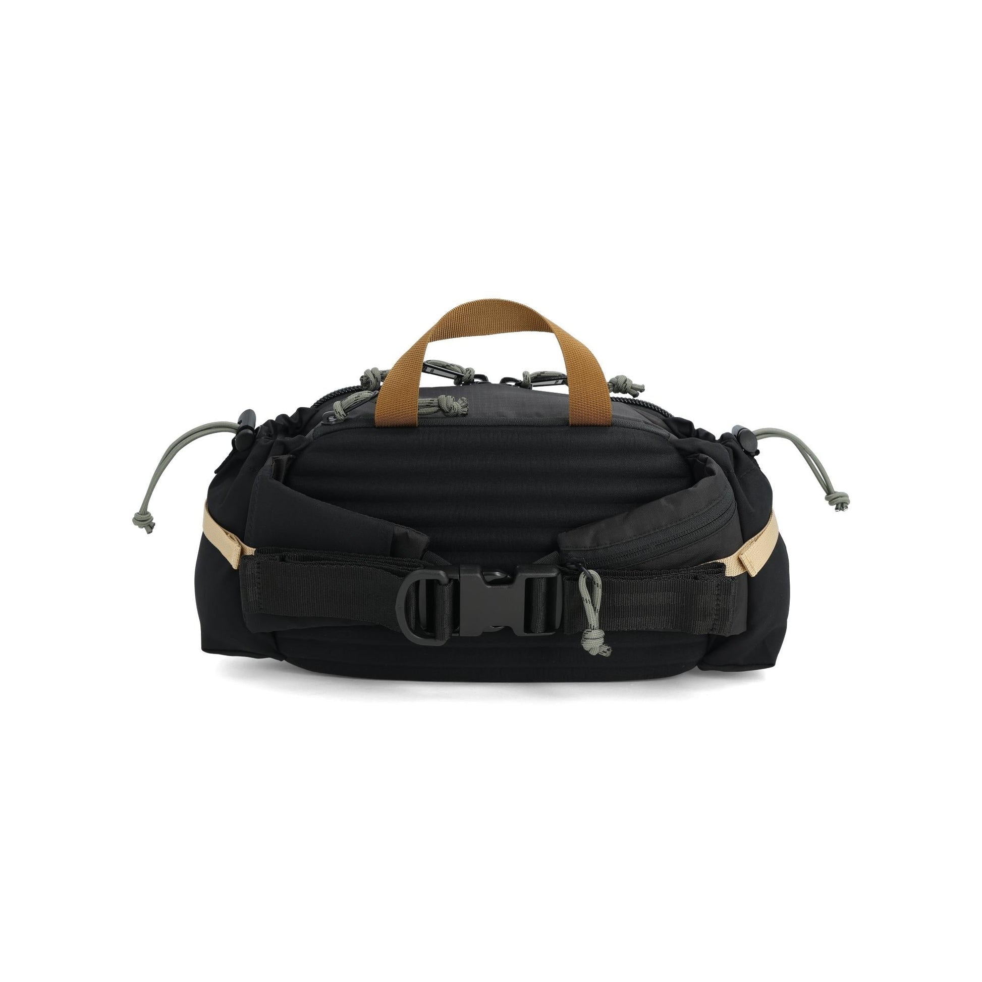 Back View of Topo Designs Mountain Hydro Hip Pack in "Black / Neutral"