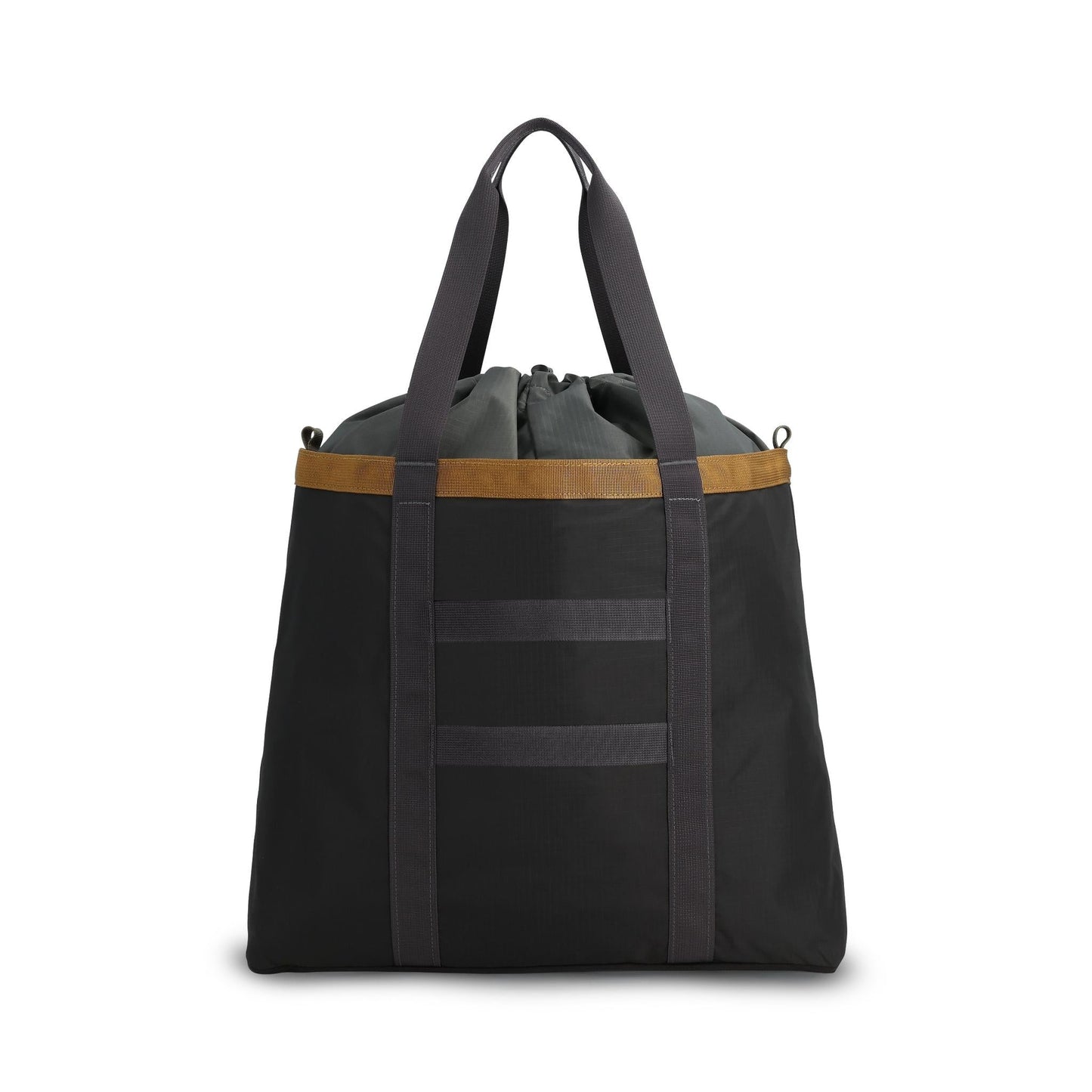 Back View of Topo Designs Mountain Utility Tote in "Black / Neutral"