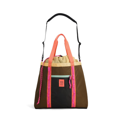 Front View of Topo Designs Mountain Utility Tote in "Desert Palm / Sahara"