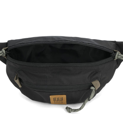General Detail shot of Topo Designs Mountain Waist Pack in "Black / Neutral"