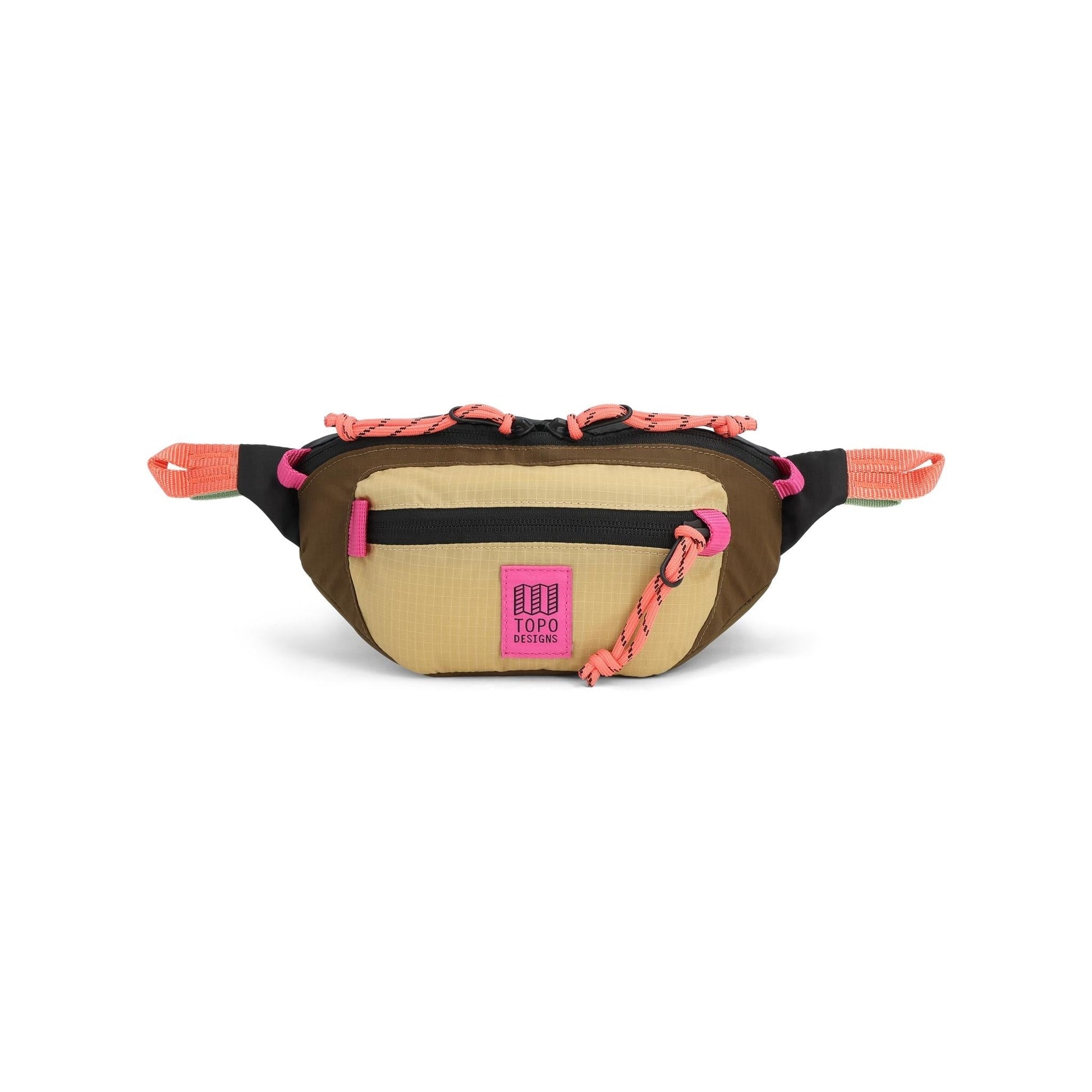 Front View of Topo Designs Mountain Waist Pack in "Desert Palm / Sahara"