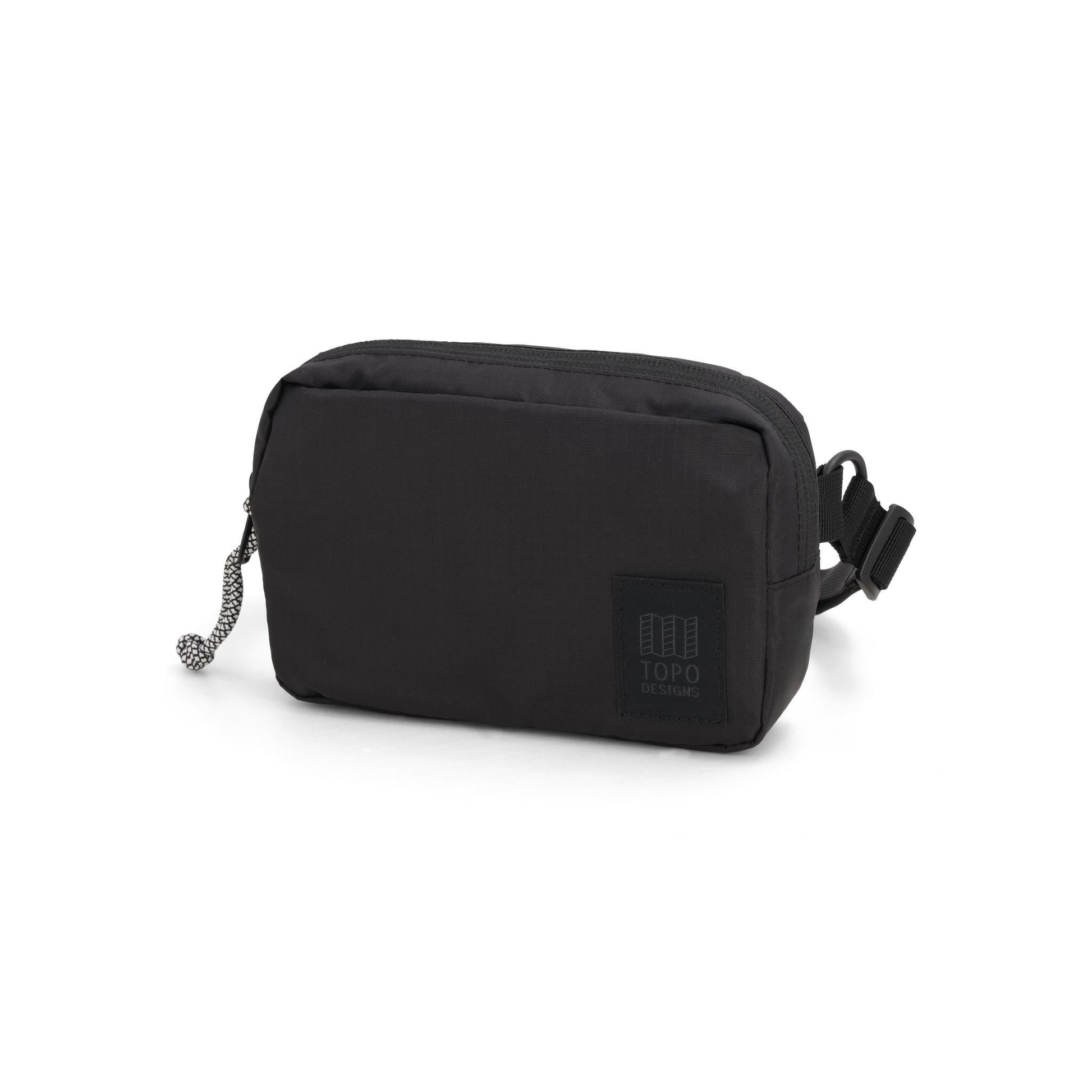 Front View of Topo Designs Ripstop Belt Bag in "Black"