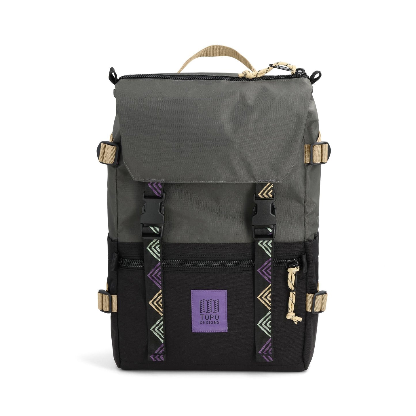 Front View of Topo Designs Rover Pack Classic in "Asphalt / Black"