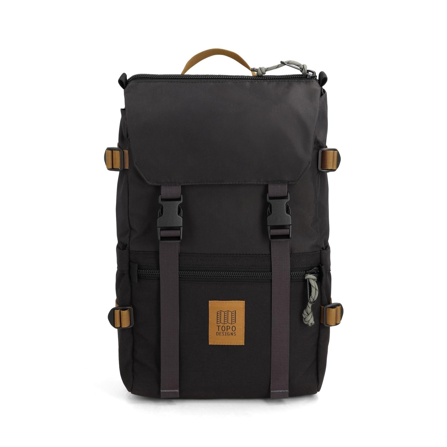 Front View of Topo Designs Rover Pack Classic in "Black / Neutral"