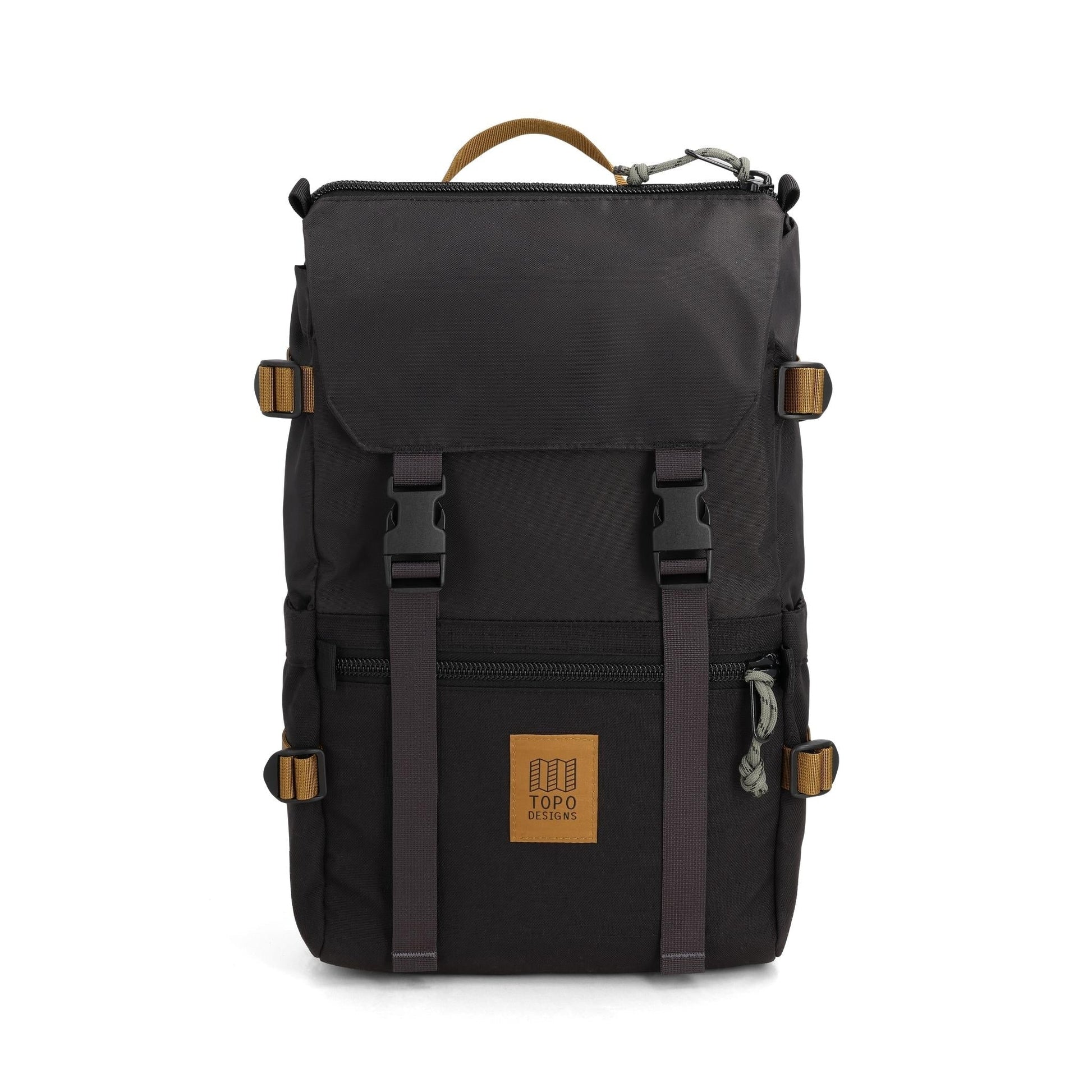 Front View of Topo Designs Rover Pack Classic in "Black / Neutral"