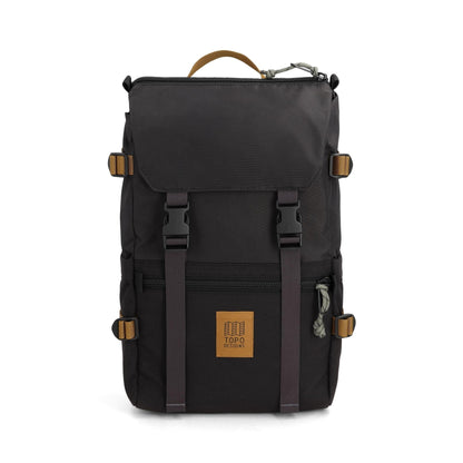 Front View of Topo Designs Rover Pack Classic in "Black / Neutral"