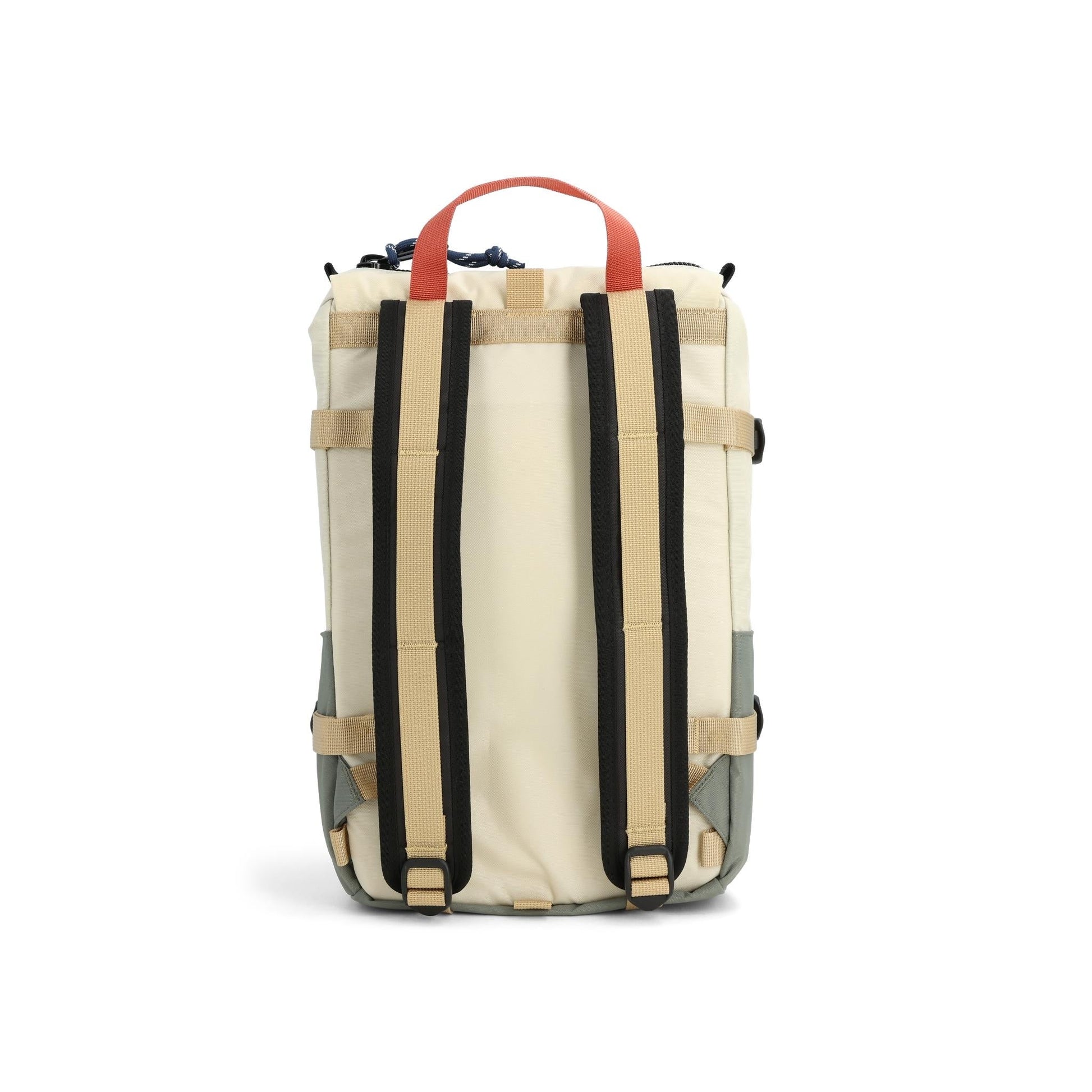 Back View of Topo Designs Rover Pack Mini in "Bone White / Beetle"