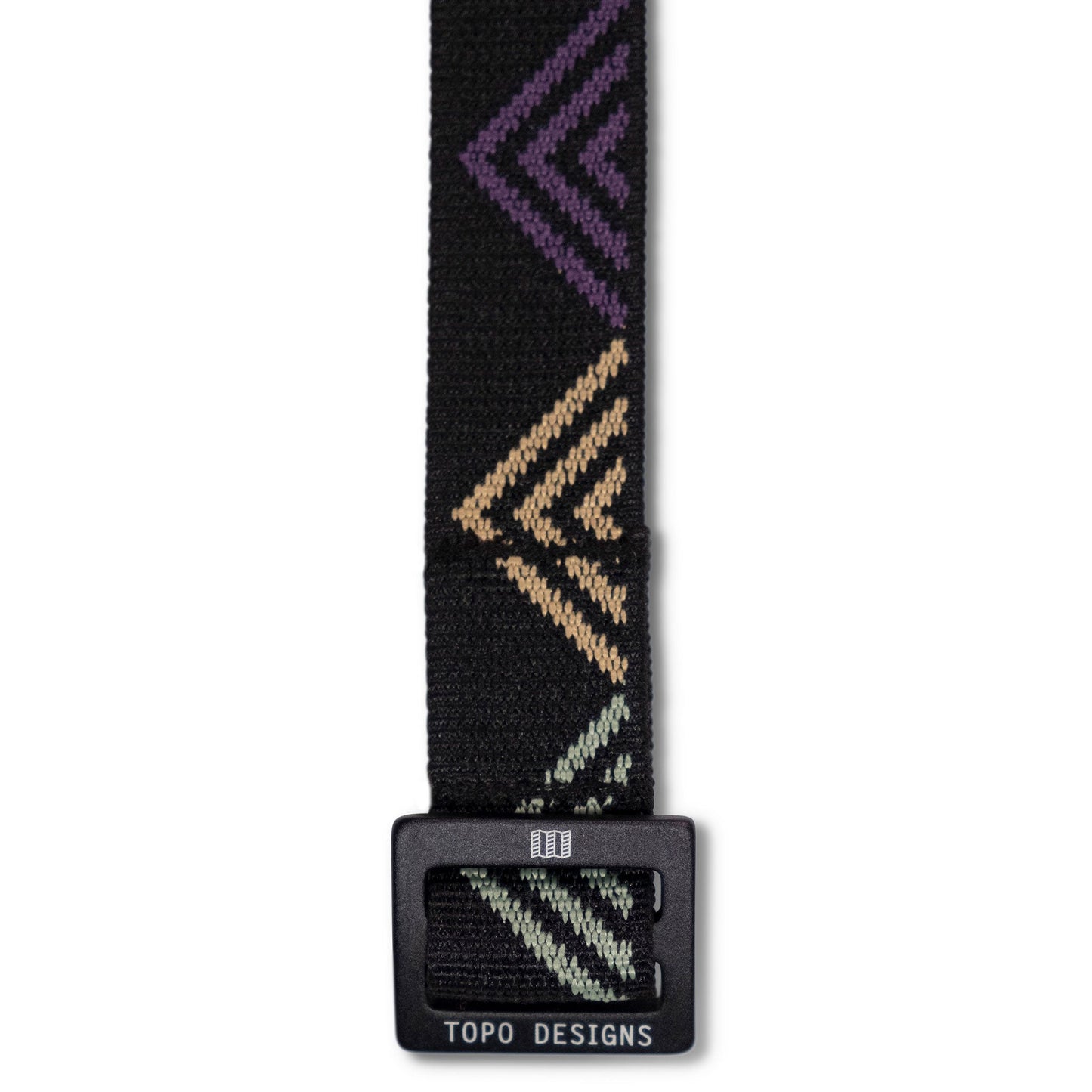 Front View of Topo Designs Slim Web Belt in "Black"