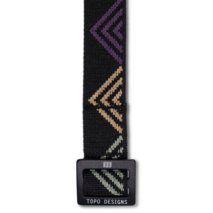 Front View of Topo Designs Slim Web Belt in "Black"