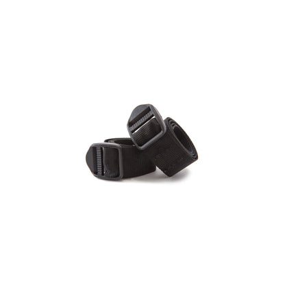 Product shot of accessory straps in blackTopo Designs accessory gear straps in "Black".